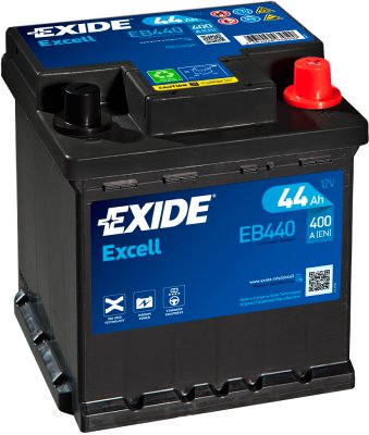 Exide Excell 44Ah 400A 175x175x190-+