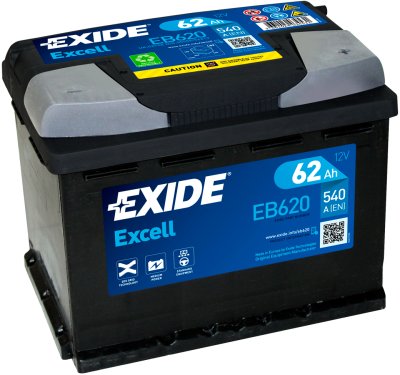 Exide Excell 62Ah 540A 242x175x190-+