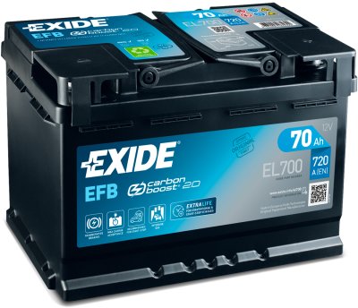 Exide EFB 70Ah 760A 278x175x190-+