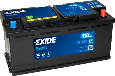 Exide Excell 110Ah 850A 394x175x190-+