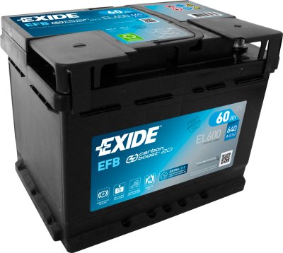 Exide EFB 60Ah 640A 242x175x190-+