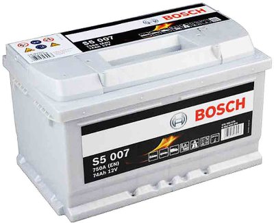 Bosch S5 007 74Ah 750A 278x175x175 -+