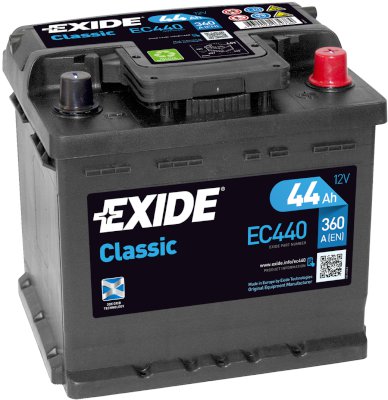 Exide Classic 44Ah360A 207x175x190-+