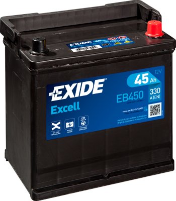 Exide Excell 45Ah 330A 218x133x223-+