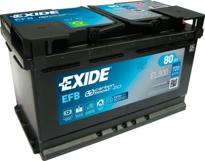 Exide EFB 80Ah 720A 315x175x190-+