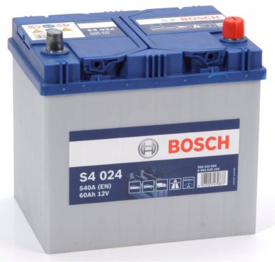 Bosch S4 024 60Ah 540A 232x173x225 -+