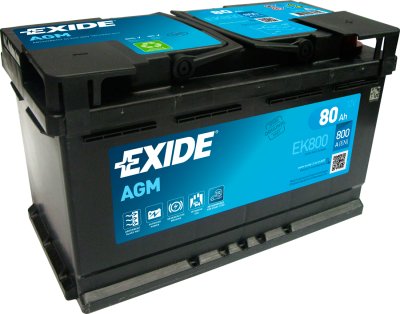 Exide AGM aku 80Ah 800A 315x175x190 -+