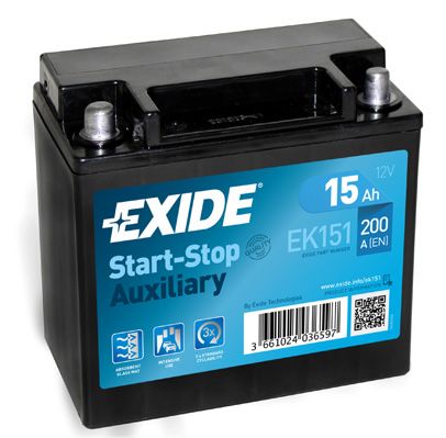 Exide AGM 15Ah 200A 150x90x145+-